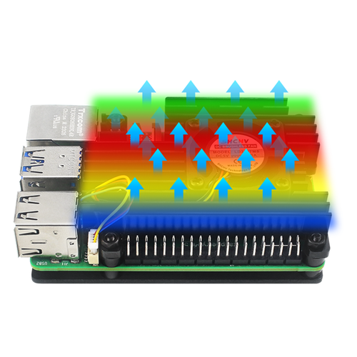 Aluminum Alloy Protective Case for Raspberry Pi 5 Motherboards With Cooling Fan - Zdjęcie 11 z 11