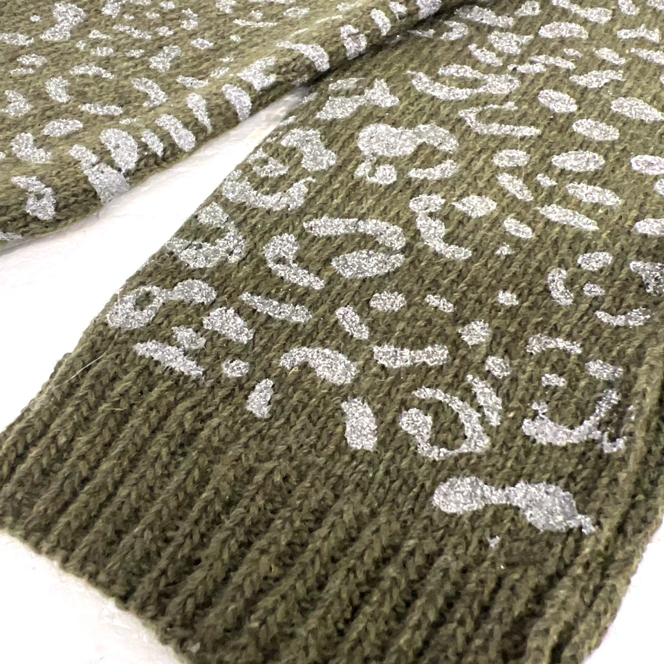 Женские подогреватели для ног с серебряным леопардовым принтом дизайн оливковый от CC эксклюзивные новые с ценниками - Изображение 2 из 4