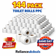 144 x Toilet Rolls 2ply Quilted Embossed Soft Tissue Paper Luxury Bulk Cheapest