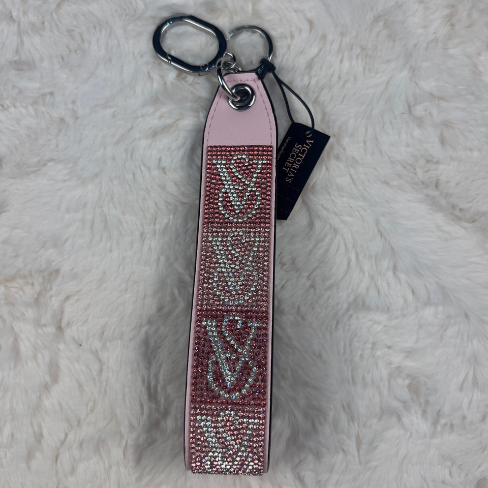 Victoria’s Secret Wristlet Keychain Glitter Logo Strap Charm Choose ...