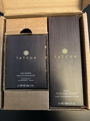 Tatcha Pure One Step Camellia Cleansing Oil & Classic Rice Face Enzyme Powder.