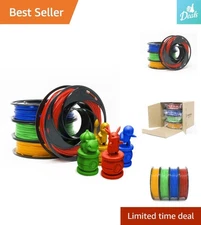 200g Assorted PLA Filament - 1.75mm for 3D Printers, Blue, Green, Orange, Red