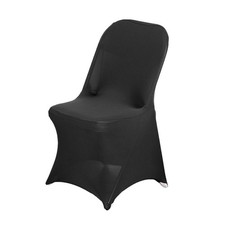 50 BLACK Folding Stretch SPANDEX CHAIR COVERS Wedding Supplies Event Decorations