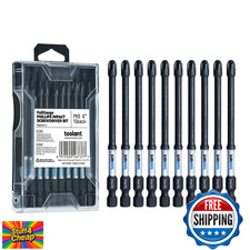 toolant 4" PH3 Magnetic Anti-Slip Impact Screwdriver Bits Set, 10pcs S2 Steel