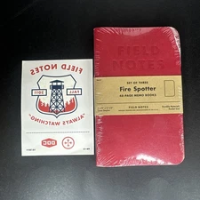 FIELD NOTES - FIRE SPOTTER - NEW SEALED 3-Pack - FALL 2011 - FN-01 - W/ Tattoo
