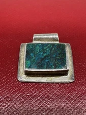 Sterling silver 925 Blue Green Gem Pendant Eilat stone King Solomon Stone? ?