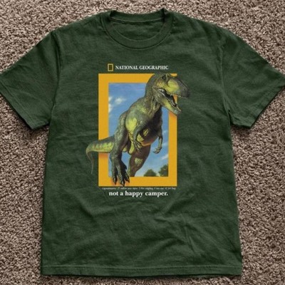 National Geographic Green Dinosaur T-shirt S-5XL Unisex