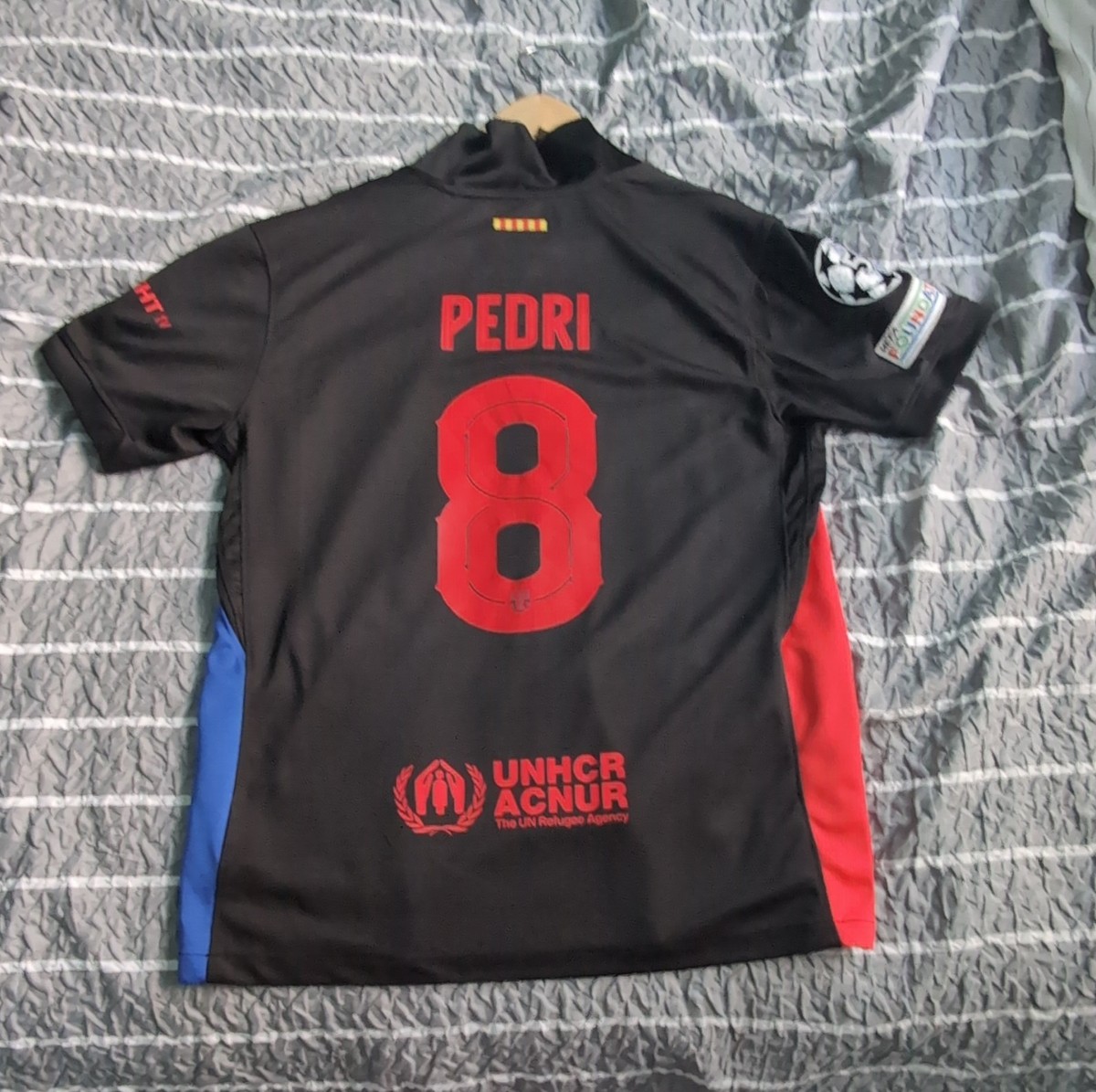 Nike FC Barcelona Pedri #8 UEFA Champions League Black Soccer