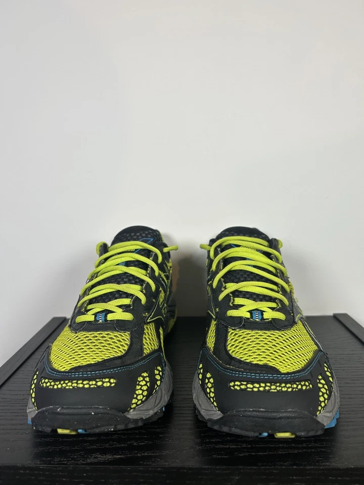 Tênis de corrida Mizuno Wave Ascend 6 masculino trilha Reino Unido 10,5 amarelo preto tênis - Imagem 4 de 4