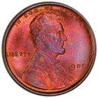 1909 TONED Lincoln Wheat Cent PCGS MS-65 RB Red Brown PCGS TrueView