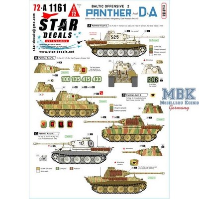 STAR Decals STAR72A1161 Baltic Offensive # 2 - Panther Ausf D and A