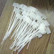 100 Pcs Zip Ties Write on Ethernet RJ45 RJ12 Wire Power Cable Label Mark US