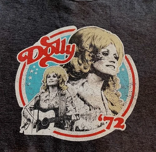 Dolly Parton 72 Sweatshirt Mens Medium Charcoal Heather Vintage vintage concert t-shirt, vintage, size M, single stitch, B+ condition