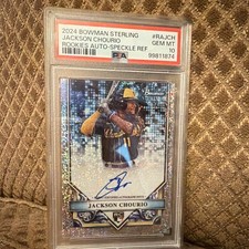 2024 Bowman Sterling Jackson Chourio RA-JCH RC Auto Speckle Refractor /99 PSA 10