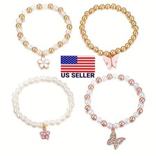 Imitation Pearl 4PCS/Set Bracelet Jewelry Gift Butterfly Cute Girls' Pendant US