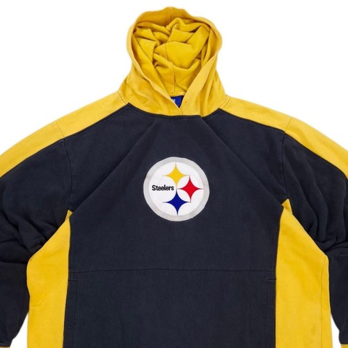 Sudadera con capucha vintage Reebok Pittsburgh Steelers negra de gran tamaño para hombre talla XL - Imagen 4 de 8