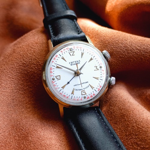 Reloj Pulsera Hombre Vintage Poljot Señal Alarma Soviético 18 Joyas Reparado - Imagen 7 de 12