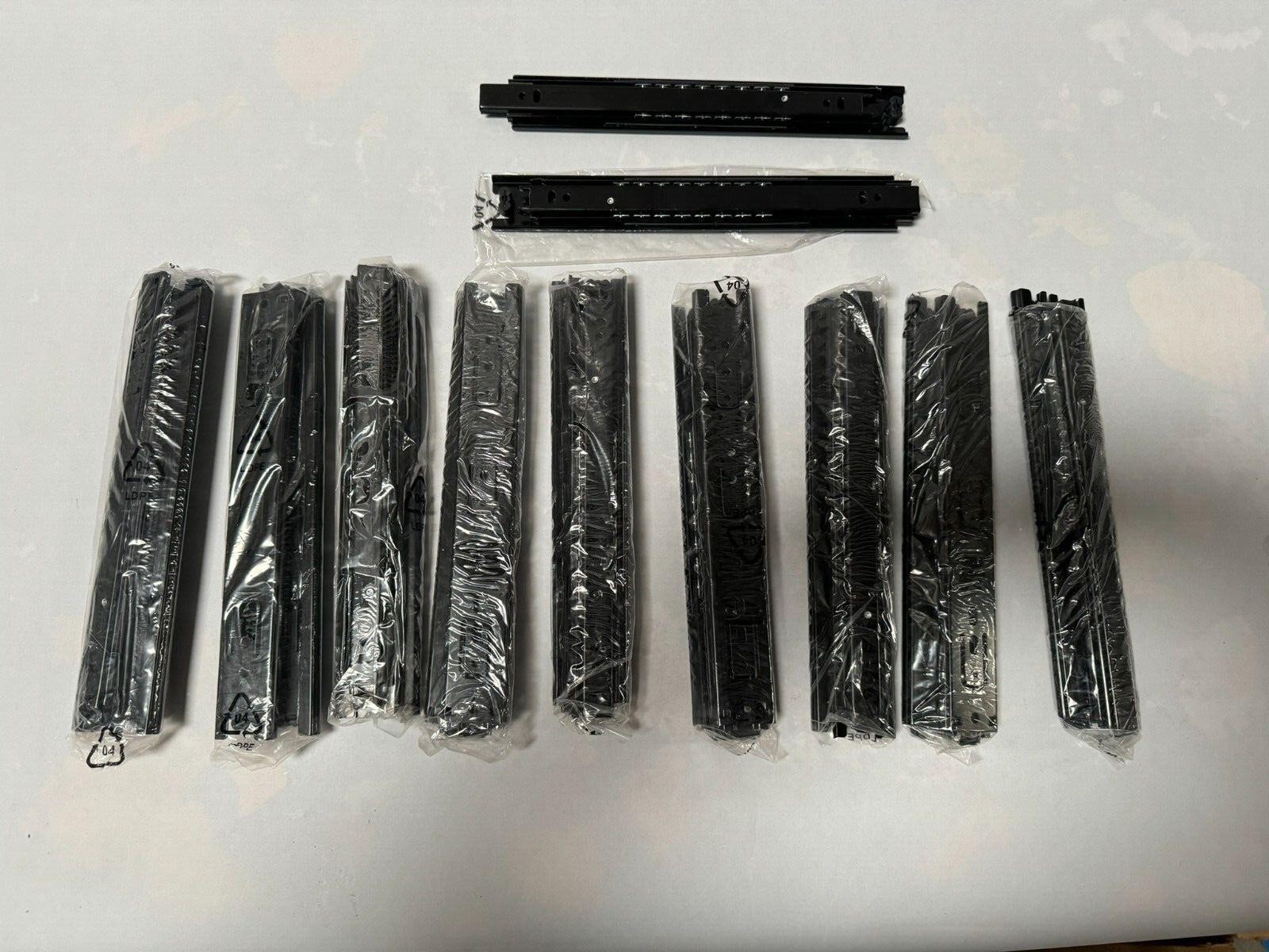 Pack of 10 Pairs 10" Ball Bearing Full Extension 20 Drawer Slides Black 100lbs