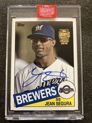 2019 Topps Archives Signatures Jean Segura Milwaukee Brewers Auto 1/1 #123 - Picture 5 of 24