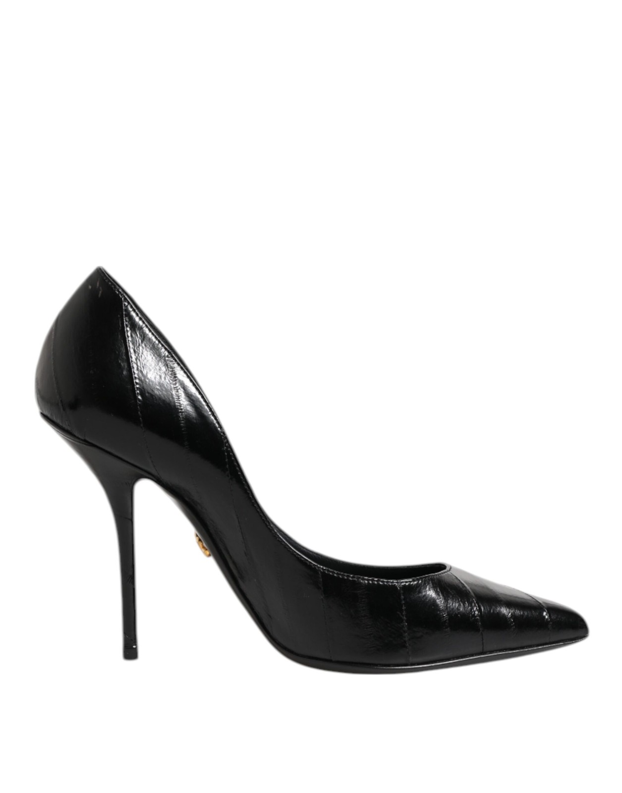 Dolce & Gabbana Black Leather Stiletto High Heels Pumps Women's Shoes