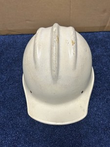 VINTAGE White Bullard Hard Boiled FIBERGLASS Hard Hat 70s
