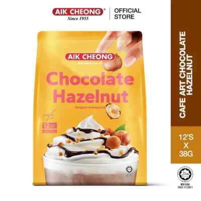 AIK CHEONG Chocolate Hazelnut - Cafe Art (38g x 12 Sachets)