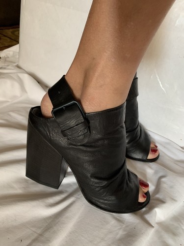 EUC! Marsell Bolla Black Soft Leather Block Heel Slingback Shoe Size EU 37 / 7 - Bild 6 von 12