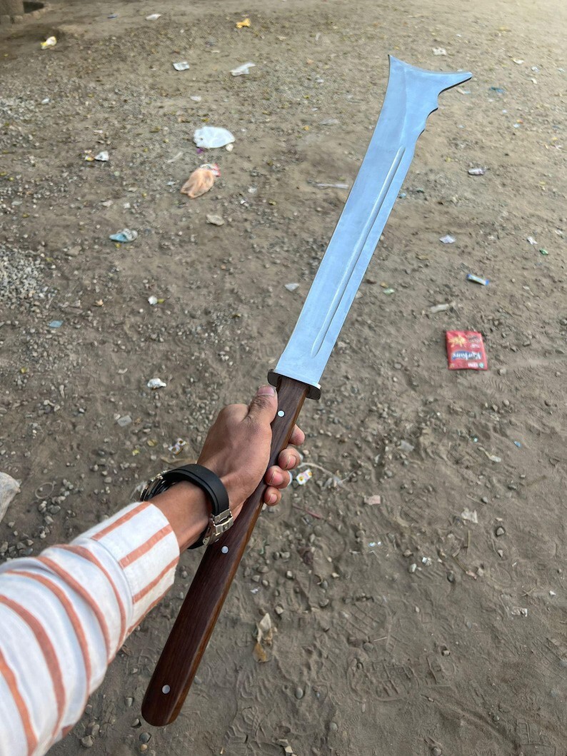 Custom Handmade Carbon Steel Blade Tactical Machete Sword| Hunting Sword Camping