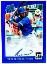 2018 Donruss Optic Rated Rookie Signatures Blue Prizm (28/75) Richard Urena (RC)