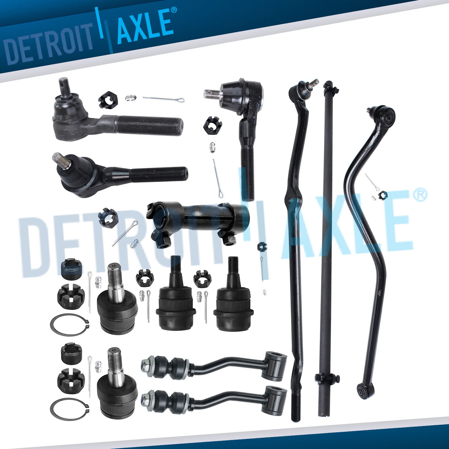 13pc Drag Links Tie Rods Ball Joints Sway Bar End Center Kit for Jeep Cherokee