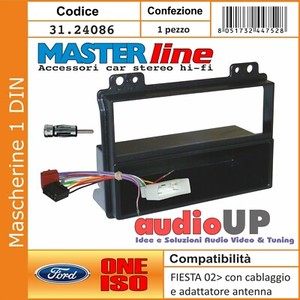 MASCHERINA AUTORADIO 1 DIN FORD FUSION /'02 NERO
