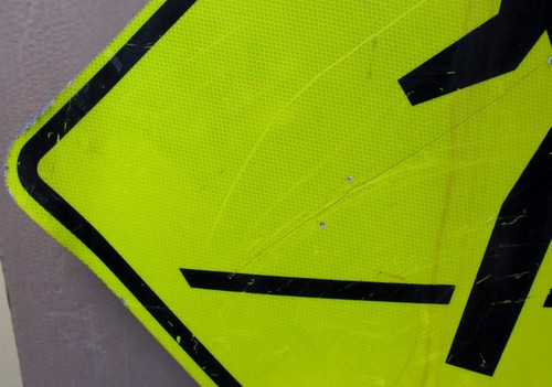 Vtg CROSSWALK/PEOPLE CROSSING Aluminum Chicago Street Sign 30x30 Man Cave S566 - Picture 3 of 12
