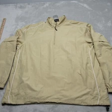 Greg Norman Golf Jacket Men Large Khaki 1/4 Zip Weather Essential Zip Sleeve NEW