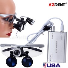Dental Surgical Binocular Loupe Magnifier Glasses 3.5X-R Dentisit LED Head Light