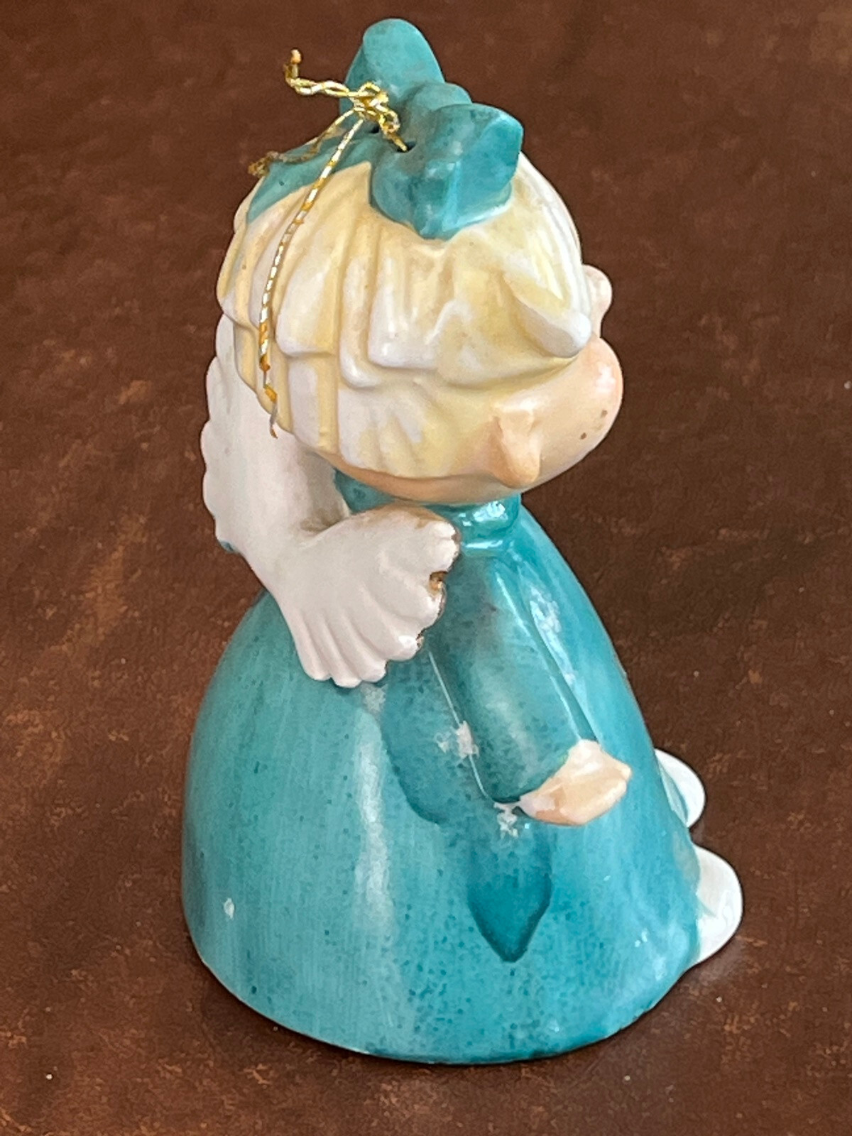 FUN! Vintage Kreiss Psycho Ceramics Daffy Bell Green Angel Freckles Christmas