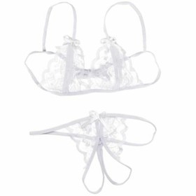 2pc Women Sexy Lingerie Lace Bra G-string Underwear Babydoll Sleepwear Nightwear