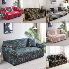 Geometric Blocks Sofa Covers Soft Elastic Settee Slipcover Couch Protector Decor