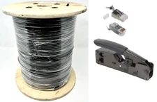 Cat6 Outdoor Waterproof Ethernet Direct Burial Bulk Cable Solid Rugged Jacket no