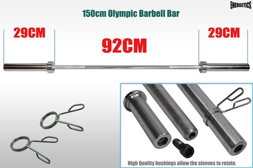 Total 24kg - 150cm Olympic Barbell Bar Weight Set - Rubber Coated Weight Plate - Picture 5 of 6
