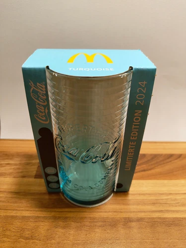 Mc Donalds Glas Coca-Cola Limitiert Edition 2024 Turquoise. Neu OVP.
