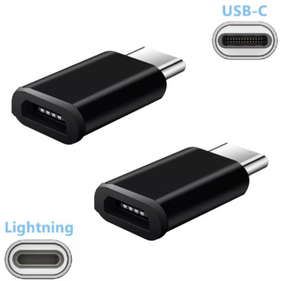 2 PCS 8 PIN DATA  to USB C Type C Charging Adapter for Smart Phone iPhone