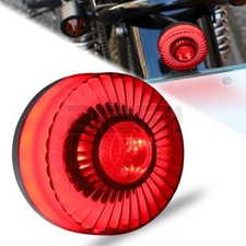 Universal Motorcycle Led Rear Brake Tail Light Round License Plate Running Lamp