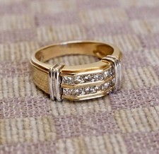 NEW MEN'S 14K YELLOW GOLD .50ct CHANNEL SET NATURAL MINED DIAMOND RING size 9.5