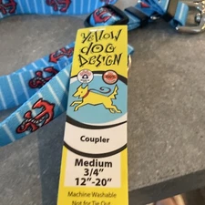 Yellow Dog Design anchors on blue stripes coupler medium