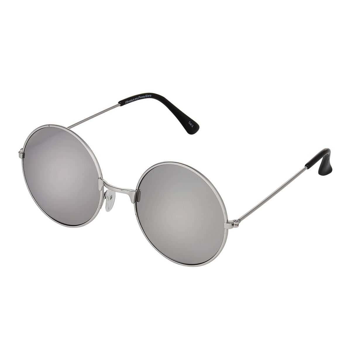 Round Silver Mirror Vintage Sunglasses For Men