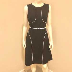 calvin klein black dress with white piping