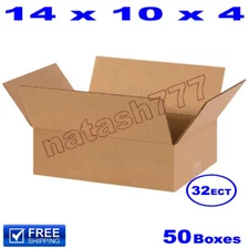 50 - 14x10x4 Cardboard Boxes 32-ECT Mailing Packing Shipping Corrugated Carton