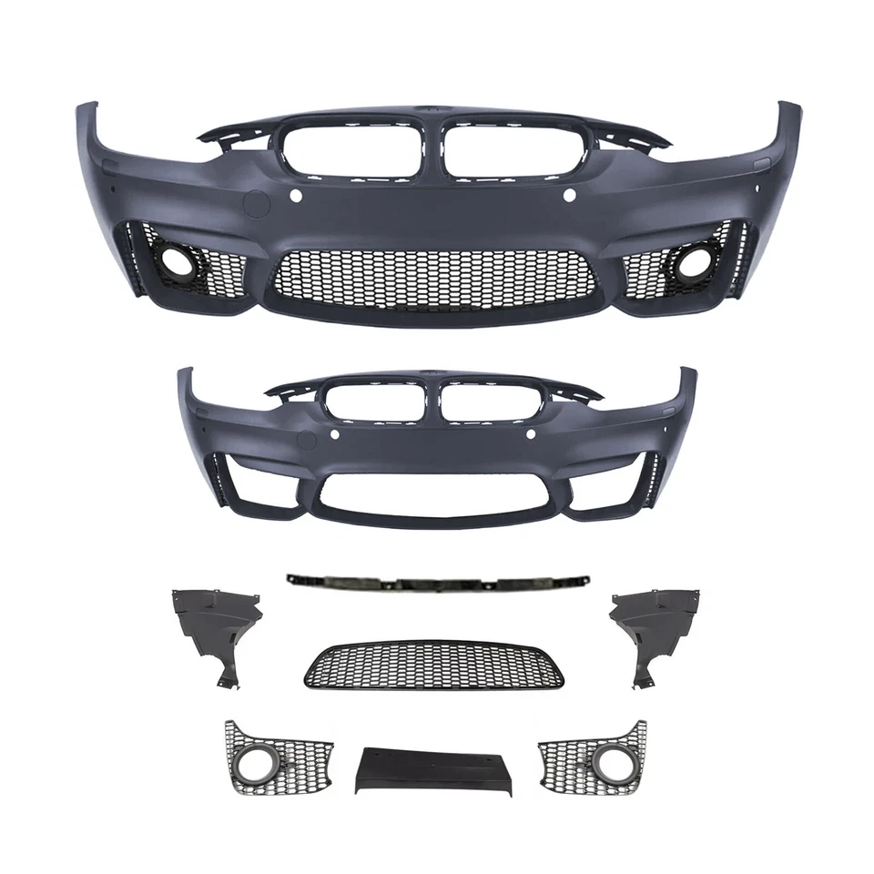 M3 Style F30/35 Front Bumper Fog Type With PDC For 12-18 BMW 3 Series - Image 3 of 4