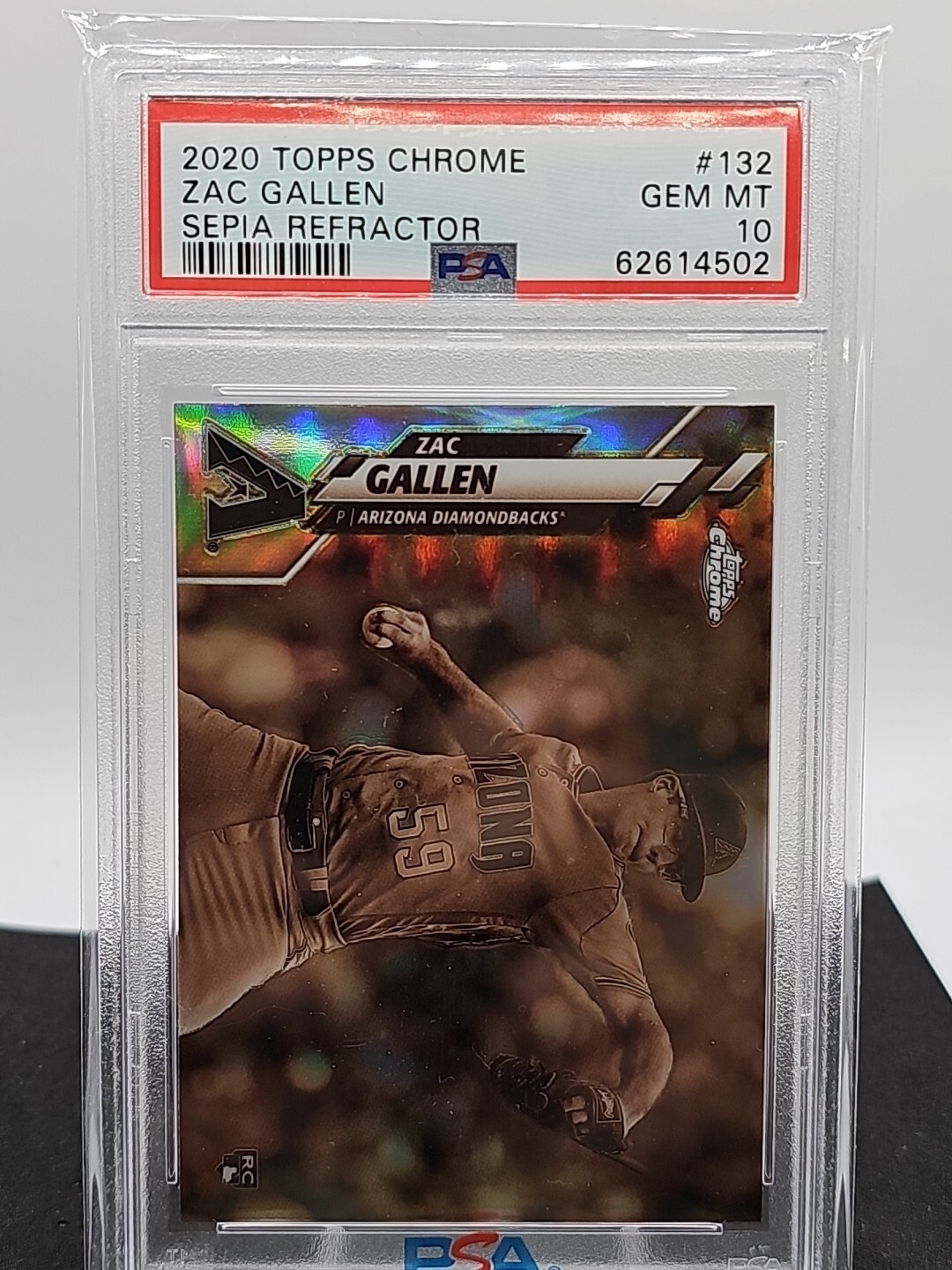 ZAC GALLEN RC 2020 Topps Chrome SEPIA REFRACTOR PSA 10 GEM MINT