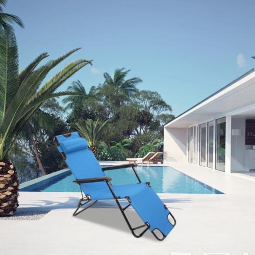 Patio Lounge Chair Chaise Sleep Bed Fold Cot Beach Reclining Zero Gravity Chairs